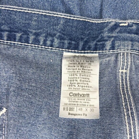 Carhartt B13-DST Tag Sz 48x30 Dungaree Fit Mens Carpenter Jeans 100% Cotton - Picture 13 of 13